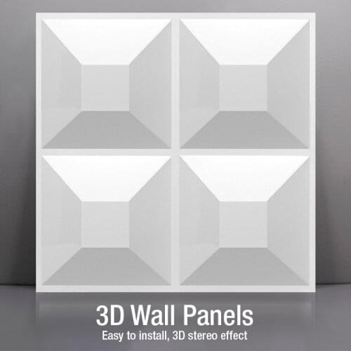 30x30cm 3D Wall Panel 3D wall stickers Cutting Geometric Diamond Carved Wood Adhesives Bottom 3D Wall covering ceiling For Tile