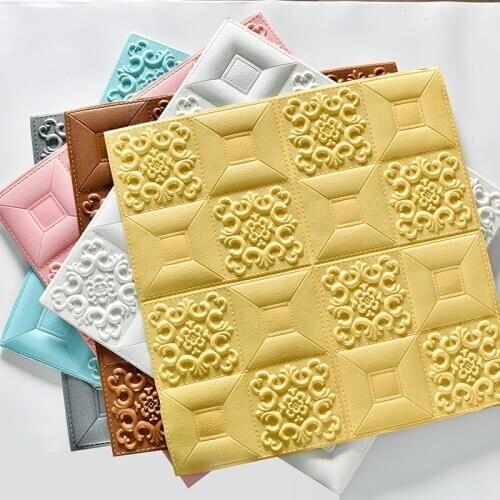 Mildew proof 3d wallpaper available for both damp-proof roofs and walls with sequins sticker