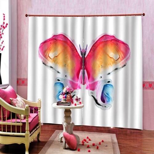 Custom Luxury Fashion Colorfuls Oil Paiting butterfly Curtain For Living room Bedroom Bedroom Blackout Window Drapes Home Decor