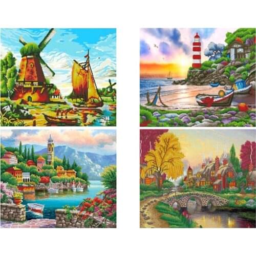 Lake DIY Diamond Painting full drill Castle Diamond painting special 5D drill Diamond embroidery full square Mosaic scenery