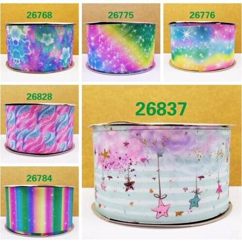 Free shipping 50 yard cartoon printed grosgrain ribbon 26837