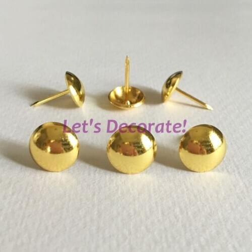 Free DHL shipping 2000pcs/lot 14mm Golden Color Home or Garden Decorative Tack, Hobnail, Upholstery Nail