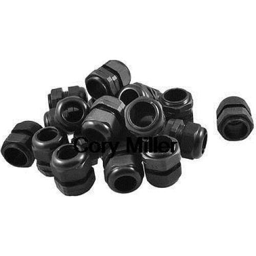 Black Plastic Waterproof Connector PG25 16-21mm Diameter Cable Gland