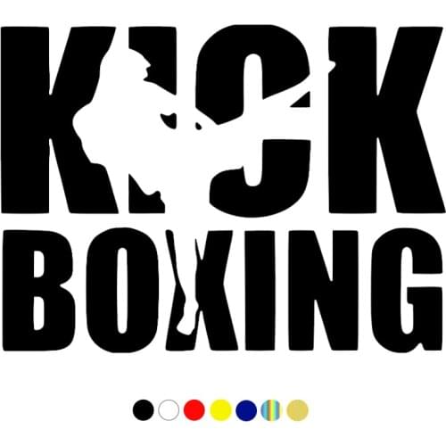 CS-187#14.7*20cm kick boxing funny car sticker and decal silver/black vinyl auto car stickers