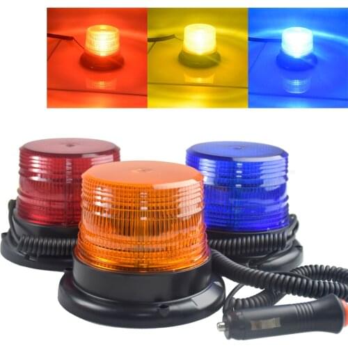 DC 12V-80V Strobe Car Cargo Truck Carrying a Circular Signal Magnetic Ceiling Warning Police Lights One Kind Of Strobe 3 Color