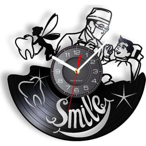 Smile Its Tooth Fairy Decorative Wall Clock Dental Clinic Hospital Stomatology Department Wall Watch With LED Gift For Dentists