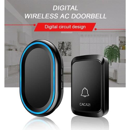 Home Wireless Doorbell Waterproof Smart AC Doorbell LED Flash 300M 20-80dB US EU UK Plug Home Secure Wireless Digital Door Bell