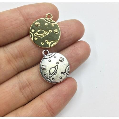 Eruifa 20pcs Hot 18mm Nice Star Coin Zinc alloy DIY Charms Pendant Jewelry handmade DIY 2 Colors
