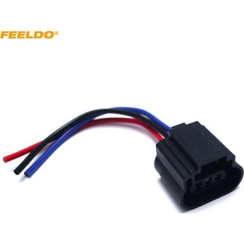 FEELDO 1PC Car H13 Female Plastic Socket Case Halogen LED Headlamp Holder Connector Wire Plug Adapter