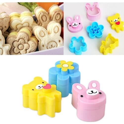 3PCS/set Japanese Style Bread Cheese Meat Food Cutter Mold Sandwish Form Maker For Lunch Box