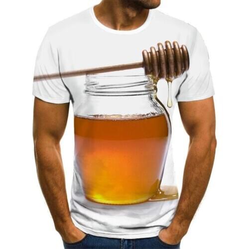 Summer New Mens T-shirt Ms. Bee 3D Sweatshirt 3D Print Personality Short Sleeve Hip Hop O-Neck Top