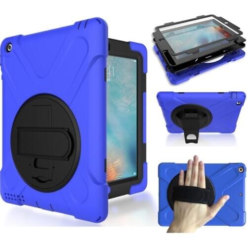Hybrid Armor Coque for iPad 2 iPad 3 iPad 4 9.7''Case Heavy Duty 360 Rotation Hand Strap Silicon PVC Cover for iPad 2 3 4 Case