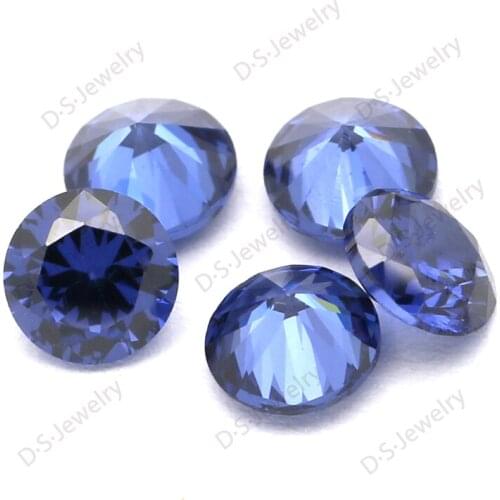 Hot sale round brilliant cut cubic zirconia gemstones synthetic blue cubic zirconia stone wholesale