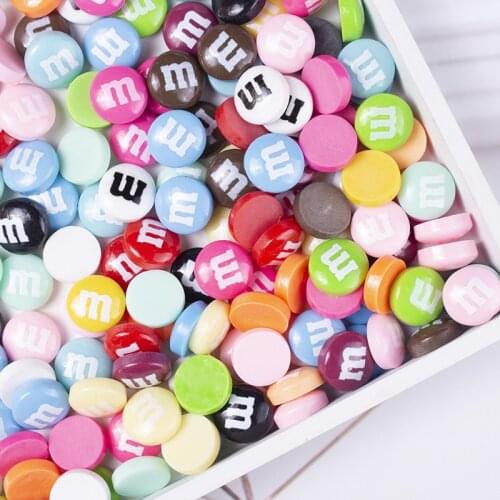 50Pcs Simulation Resin Chocolate Bean Food Toys DIY Craft Supplies Phone Shell Patch Arts Ornaments Hair Accessories Materials