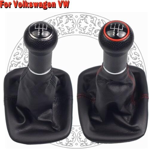 Leather 5 Speed Manual Transmission MT Gear Shift Knob Gaiter Handle For Volkswagen Golf 2 3 4 Cabrio Polo 6N Passat 35i