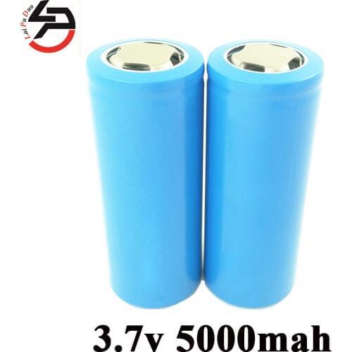 Laipuduo 2pcs 5000mAh 26650 Li-ion 3.7v Rechargeable Battery for Flashlight 20A 3.6V Power batteries