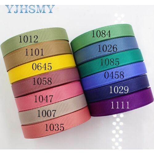 YJHSMY 1760614,10mm 10yards Solid Color Ribbons Thermal transfer Printed grosgrain Wedding Accessories DIY handmade material