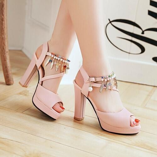 Summer new breathable womens high heels pointed anti slip high heels womens shoes comfortable womens sandals