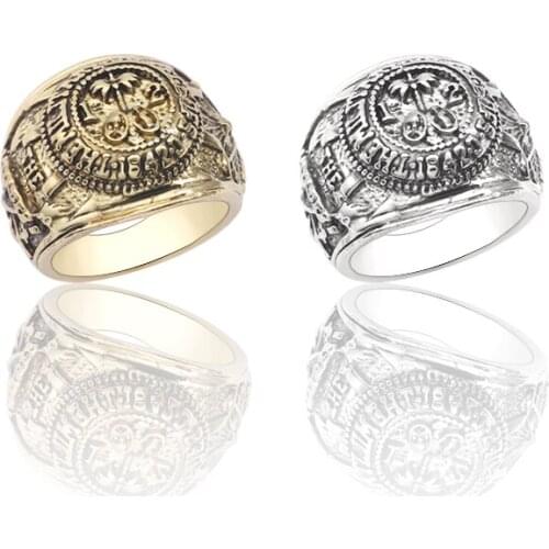 Best Selling Ring Mens Movie Jewelry Vintage Swirl Alloy 2 Color Engraved Flower Ring Ladies Bronze Ring Gift 2020