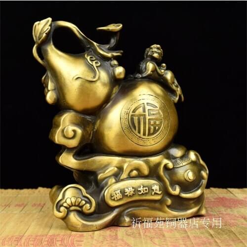 Copper hyacinth Froude Ruyi lucky auspicious ornaments decoration decoration crafts casting brass