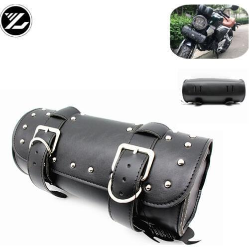 Motorcycle Universal Leather Saddlebags Saddle Tool Bags Luggage for yamaha suzuki honda kawasaki aprilia Triphum Indian bmw
