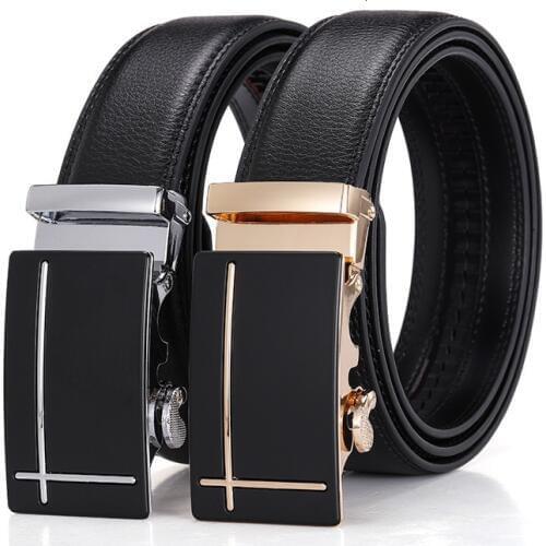 Peikong Mens Belts Luxury Brand Automatic Buckle Designer For Men High Quality Leather Male Waist Fashion Black Vintage Belt
