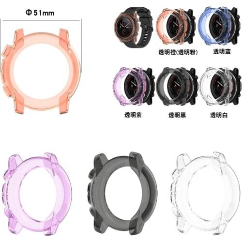 TPU Soft Glass Screen Protector Case Shell Full Edge Frame For Amazfit Stratos 3 Smart Watch Stratos3 Protective Bumper Cover