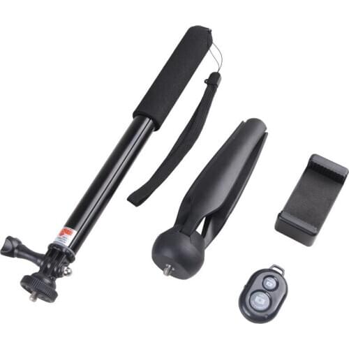 10 Pack 6 in 1 Aluminum Alloy Bluetooth Extendable Telescopic Selfie Stick Mini Tripod Kit for GoPor Xiao Yi Mobile Phone