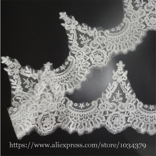 Delicate 1Meter 19cm Ivory White Fabric Flower Venise Venice Lace Trim Applique Sewing Craft for Wedding Dec. LW0152