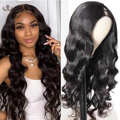 Body Wave U Part Wig Maxine U Part Wigs Human Hair for Women Clip in Glueless Full Head Wig Middle Shape U Part Human Hair Wig