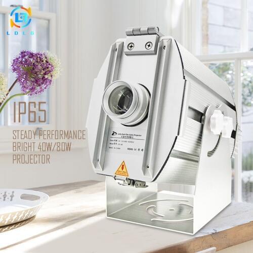 LDLG Logo Projector Outdoor Advertising Display 80W Multiple Images Flip Gobo Projection Light For Street Advertising Bar Square