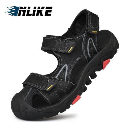 Summer Shoes Casual Flat Non-slip Beach Sandals Outdoor Sandal Genuine Leather Plus Size Casual Sandal