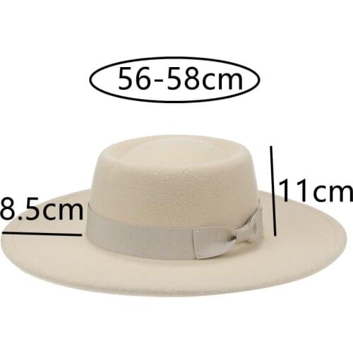 Women hats solid big brim 9.5cm round top ribbon band fedora hats pink blue khaki formal dress wedding church women felted hats