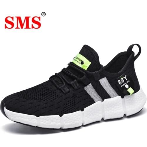 SMS New Men Shoes Summer Running Shoes Men Lace-up Sneakers Trainers Zapatillas Breathable Sports Shoes Outdoor Walking Sneakers