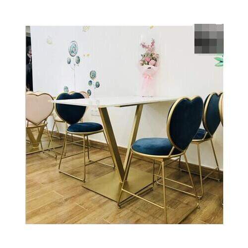 Modern minimalist bedroom princess dressing table stool Nordic backrest makeup chair European wrought iron nail art chair