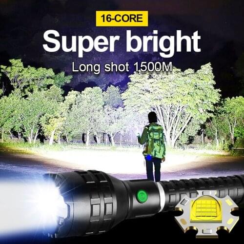 Super powerful XHP199 LED Flashlight 18650 High Power USB Rechargeable Tactical FlashLight XHP160 Torch Light Camping Work Light