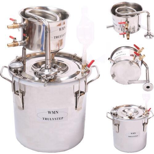 Super New 8 Gal / 30 Litres Alcohol Water Distiller Moonshine Still Stainless Steel Boiler & Thumper Keg Spirits Maker Brew Kit