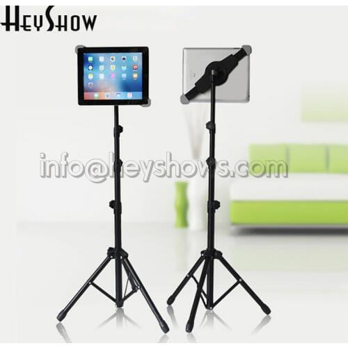 Universal Tablet Floor Stand Adjustable Ipad Tripod Mount Lifting Display Holder Security Clamp For 7-12'' Tablet