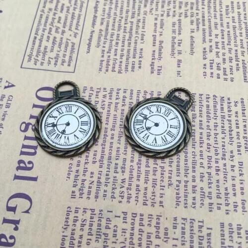 Vintage 3 pcs clock charms fit DIY handmade necklace earring bracelet charms Jewelry Making 35*27