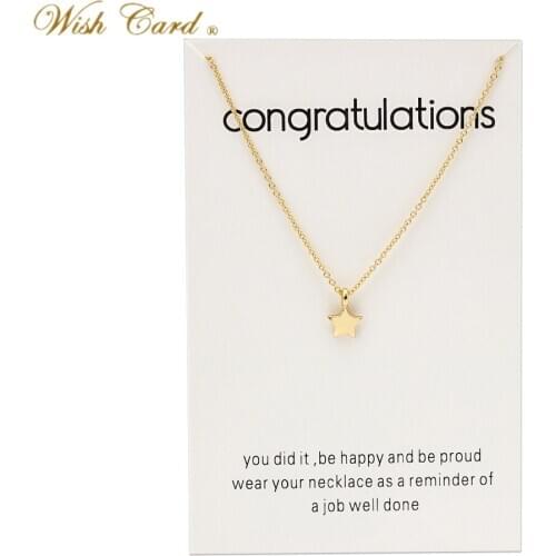 Wish Card 1pc Two Minimalist Styles Star Charm Choker Necklace Link Chain Gold Color For Women Girl Jewelry Gifts CN142