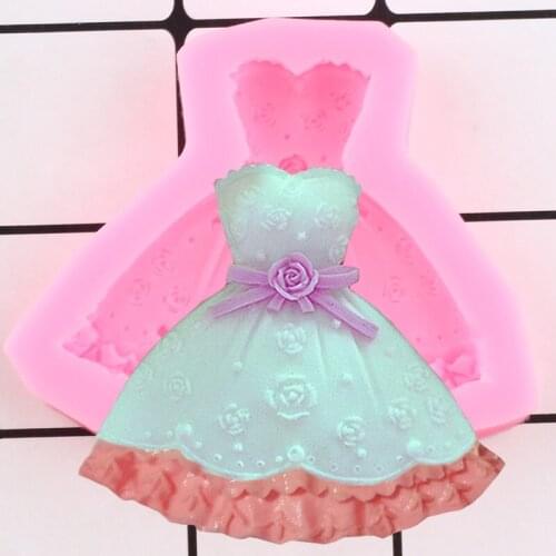 Skirt Princess Dress Cake Silicone Mold DIY Wedding Cake Border Fondant Cake Decorating Tools Candy Polymer Clay Chocolate Molds