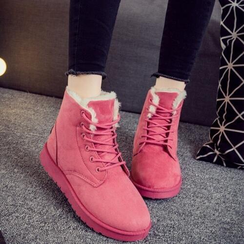 2020 Women Winter Boots Suede Ankle Snow Boots Female Warm Fur Plush Insole High Quality Botas Mujer Plus Size Winter Shoes