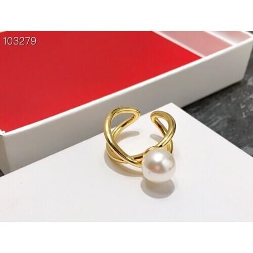 Hot Brand Knot Simple Taste White Pearl Ceramic Open Ring For Women Titanium Steel Spring Wedding Noble Replica Rings Jewelry