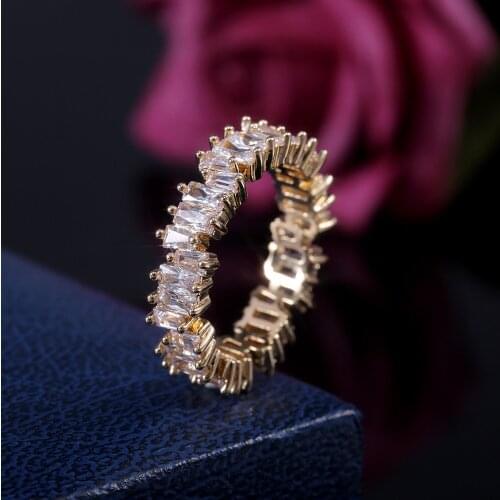 2021 Irregular Full Cubic Zircon Rose Gold Color/ Silver Color/Gold Color Women Ring Fashion Women Ring Jewelry Accessories