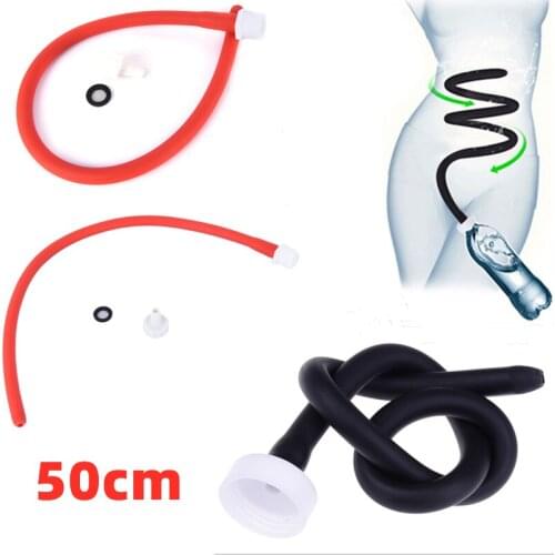 1pc 50cm Cleaner Enema Nozzle Washing Anal Cleaning Shower Douche Anal Shower Tube Bidet Anal Wash Bidet Soft Hose