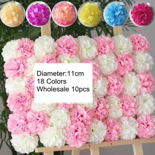 10pcs/Lots 11cm Chrysanthemum Artificial Flower Heads Wedding Wall Arch Road Lead Fake Flowers DIY Wreath Valentines Day Flower
