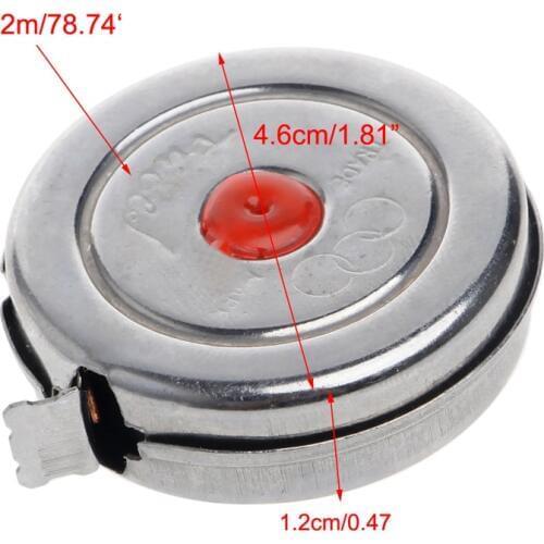 2m Mini Office Stainless Steel Woodworking Retractable Tape Measure Metric