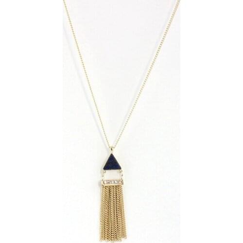 2016 new jewelry long necklace lapis triangle necklace tassel necklaces for women