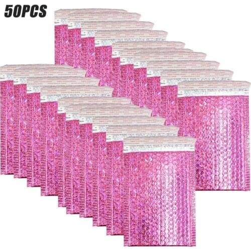 50Pcs/Set Portable Bubble Mailers Waterproof Gift Present Mail Envelope Shipping Packages Bags