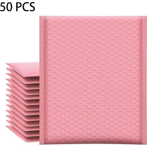 50pcs Bubble Mailers Pink Poly Bubble Mailer Self Seal Padded Envelopes Gift Bags black/blue Packaging Envelope Bags For Book